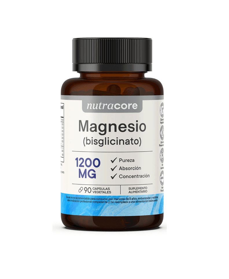 Magnesio Bisglicinato 1200 mg, 90 capsulas, NutraCore
