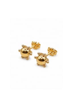 Aros Bolita Pistilo 9mm No6 Oro 18k 3.60gr Regalo Mujer Dorado 0