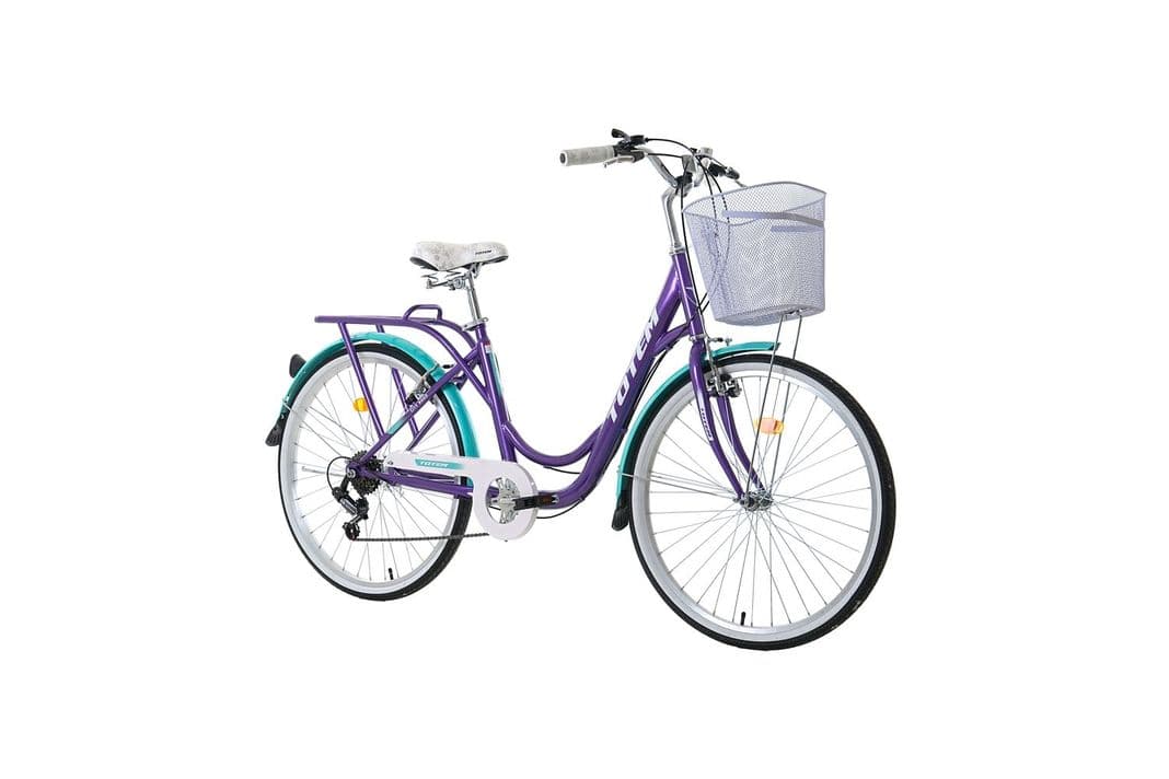BICICLETA TOTEM CITY DAMA ARO 26 MORADO TURQUESA XS