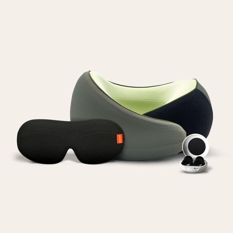 Pack Travel Pro | Antifaz + Tapon + Almohada Viaje | Hypnos Verde
