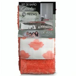 Set de Bano 14 Piezas Ginebra / Silueta Coral Doral