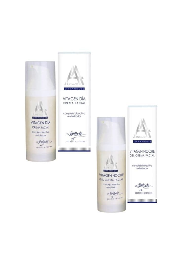Crema Facial Dia Noche Vitagen kit 50 g c/u Dr Fontbote Blanco