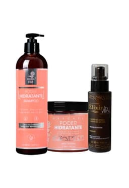 Shampoo, Mascara Poder Hidratante y Serum Elixir Naranjo Claro