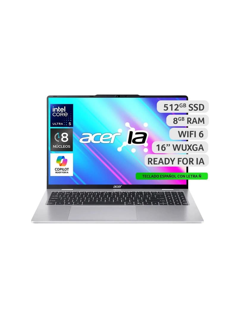 Notebook IA Aspire Lite AL16-53P-578Y-3 Intel Core Ultra 5 8GB RAM 512GB SSD 16" WUXGA