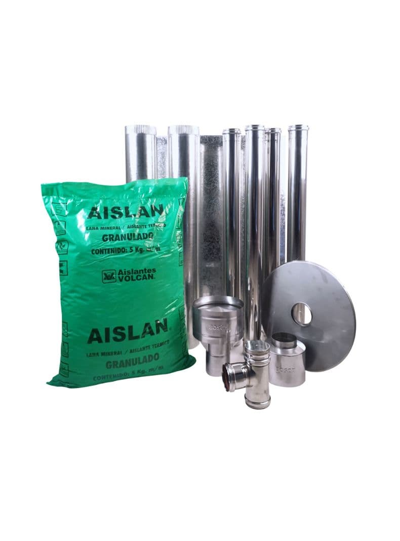 Kit Instalacion Vertical P/calef A Pellet Diam 80m X 4 Mt Verde