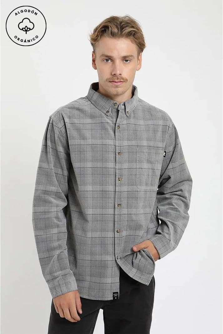 Camisa Manga Larga Corduroy Yarn Froens Hombre Gris S