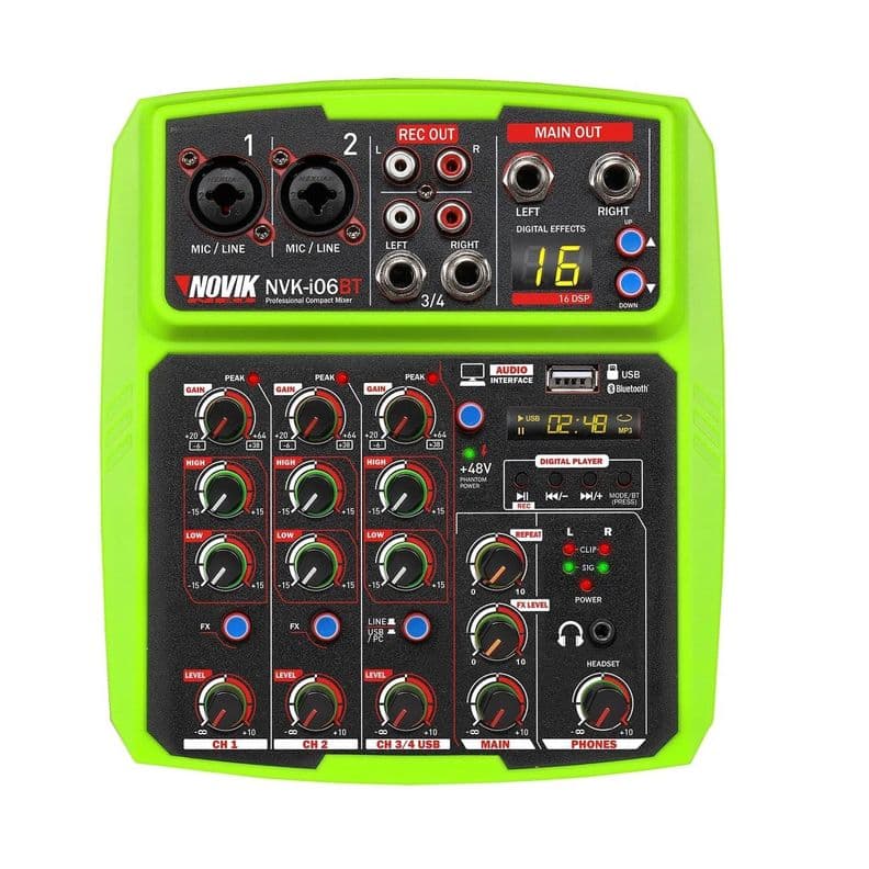 Consola Minimixer Profesional 8 Canales Novik NVK i08 Verde