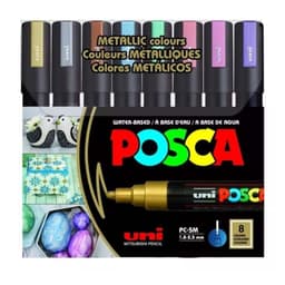 Marcador Uni Posca Set 8 Colores Metalicos 5M Surtido