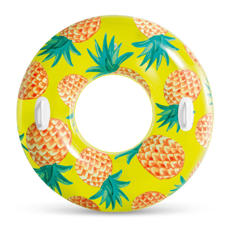 Flotador Inflable Redondo Intex con Sujetadores 107 Cm Pina Amarillo