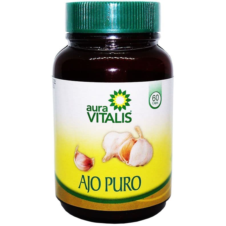 2 X AURA VITALIS AJO PURO 60 CAPSULAS - 297 MG Blanco