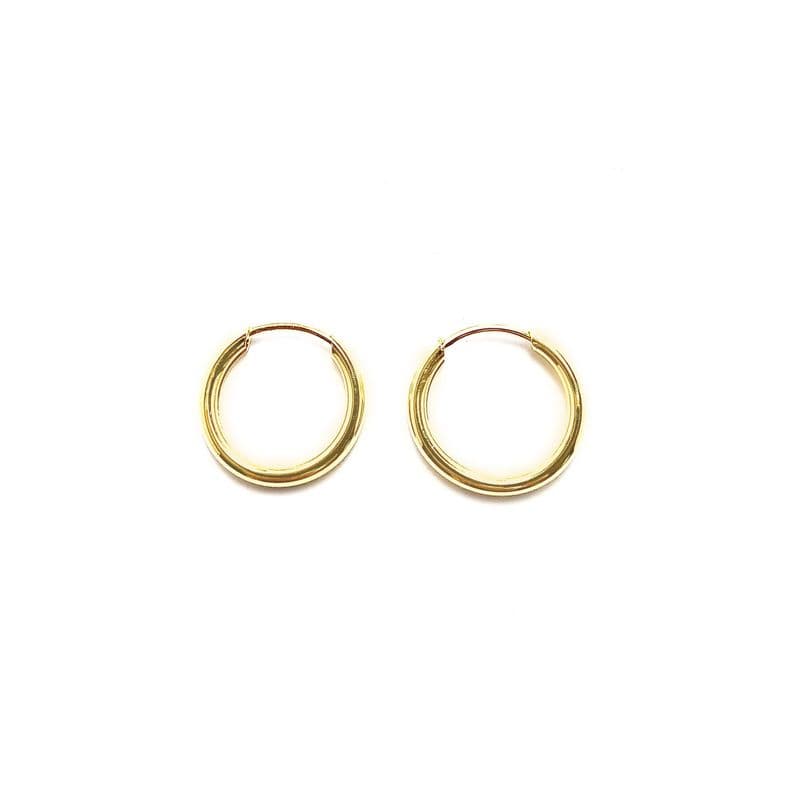 Aros Argolla Mini 14mm Enchapado Oro 18K Dorado