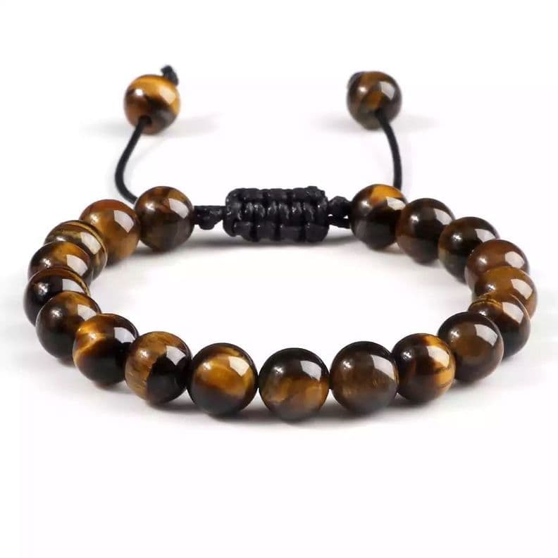 Pulsera De Ojo De Tigre, Pulsera Piedras Ajustable Diseno 1