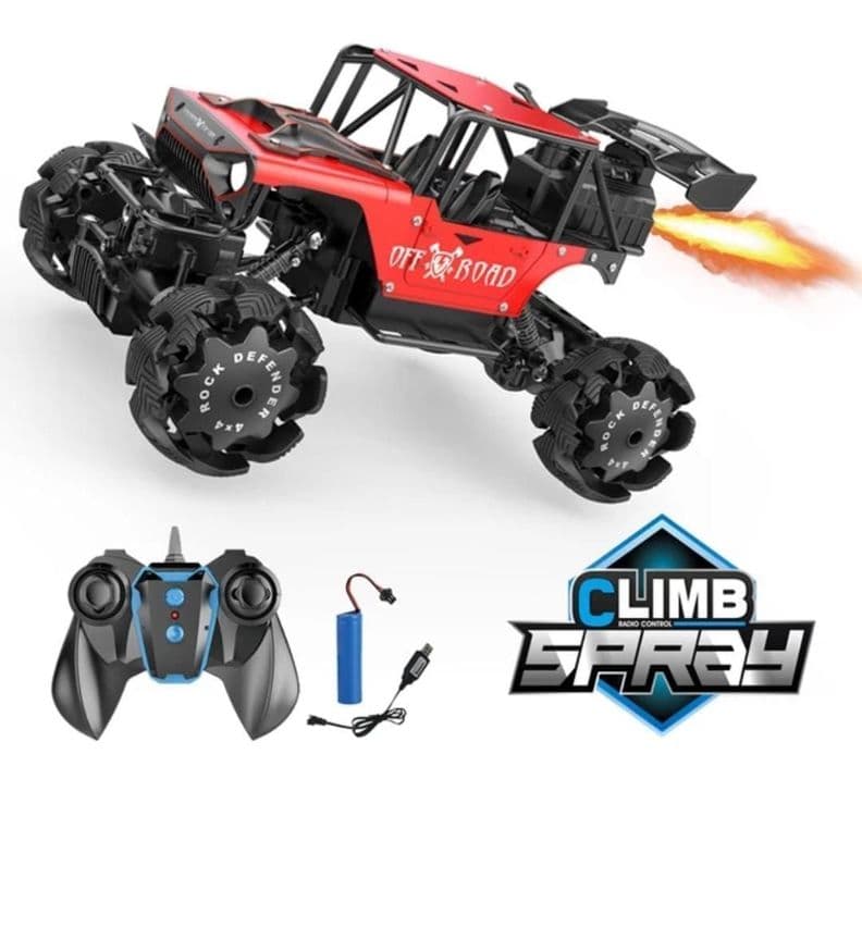 Auto Control Remoto 2,4 Ghz 4x4 Metalico, Spray 1:14, Rojo