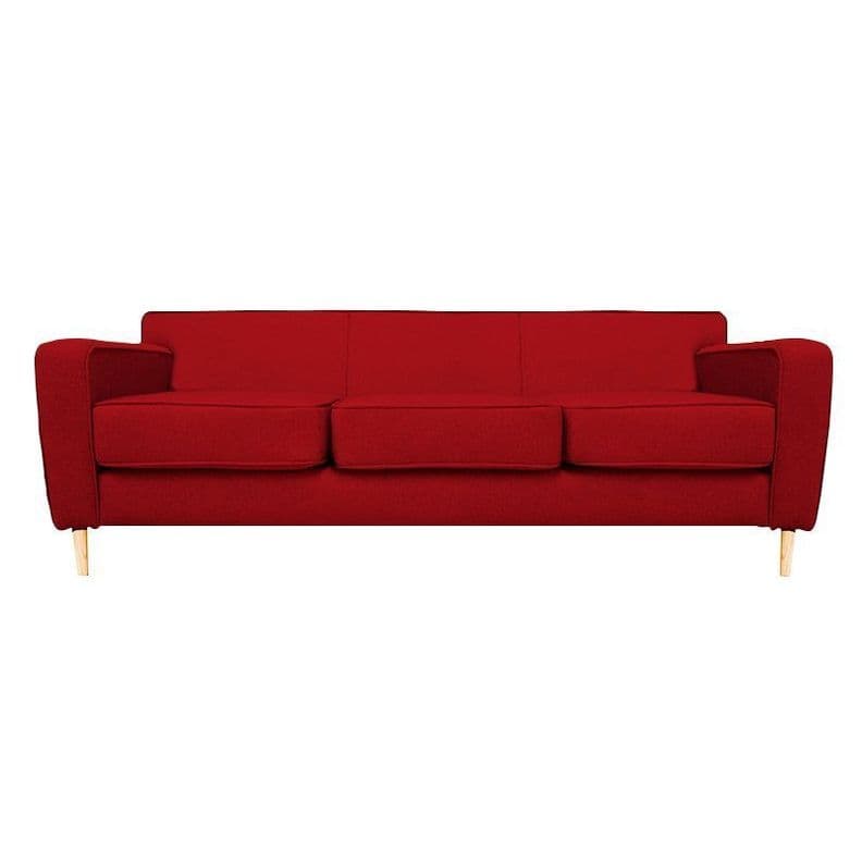 Sofa Lilen Felpa Rojo 2 Cuerpos