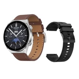Smartwatch Reloj Inteligente Bluetooth llamadas DT3 PRO MAX - Plata cuero/silicona
