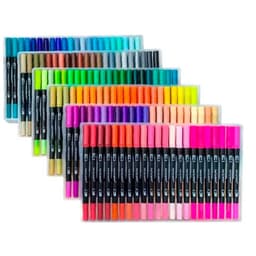 132 Marcadores De Doble Punta Tipo Pincel Colores Diseno 1