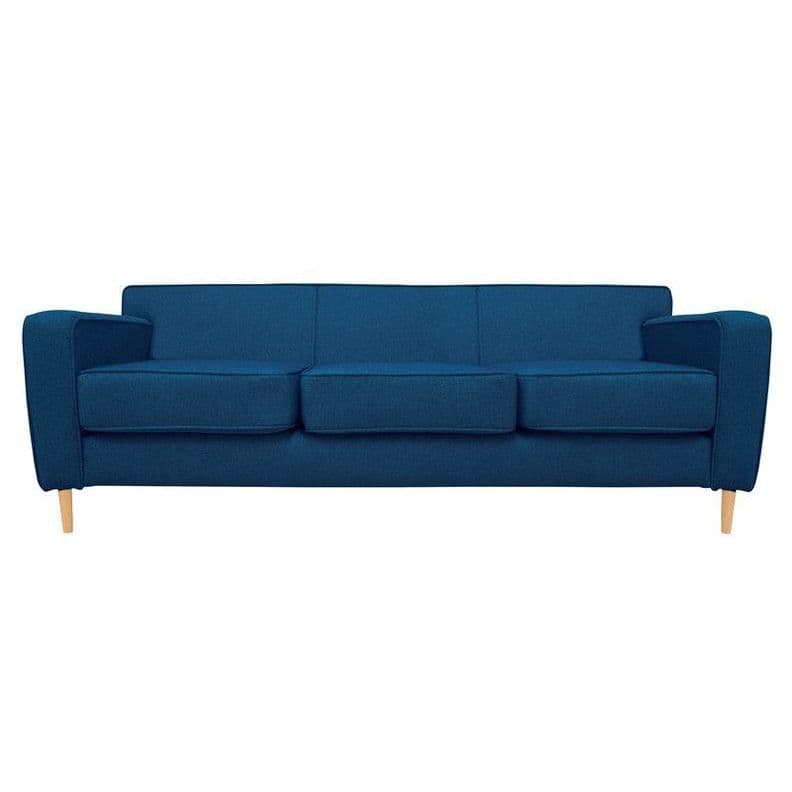Sofa Lilen Chenille Tipo Lino Azul 2 Cuerpos