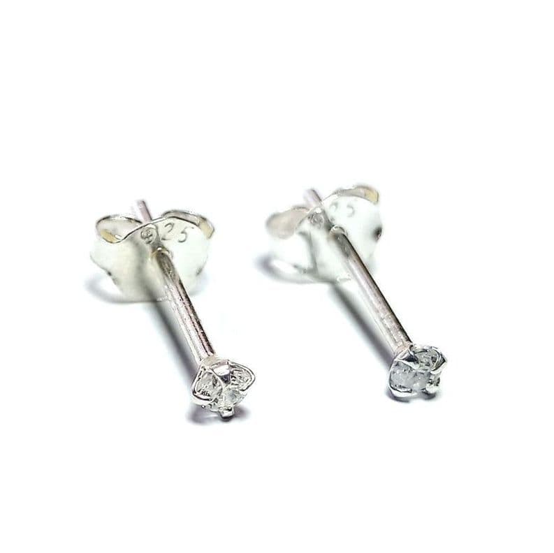 Aros Circon Blanco Grifas 2mm Plata Fina 925