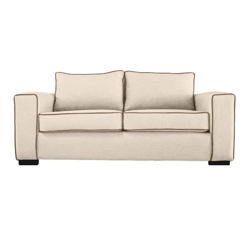 Sofa Gabro Chenille Tipo Lino Beige 3 Cuerpos