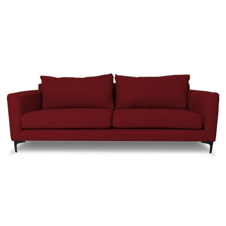 Sofa Alanna Felpa Rojo 2 Cuerpos