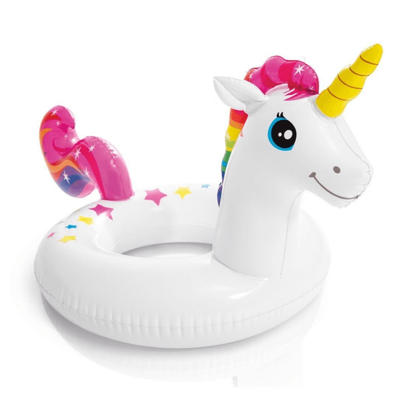 Flotador Inflable Unicornio 58 Cm Big Animal Ring Blanco