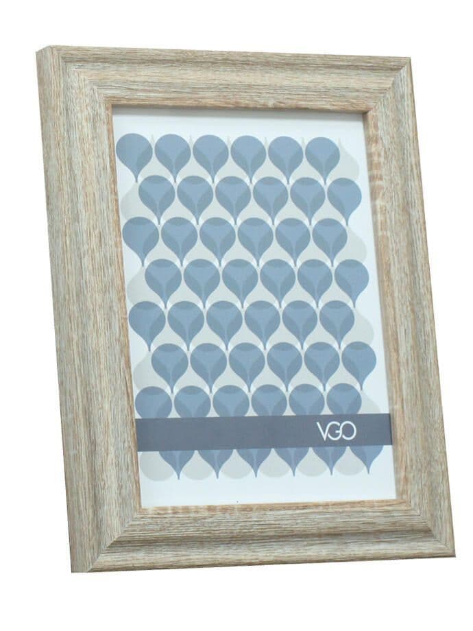 Marco madera moldura ancha Natural 13x18 cm Crema