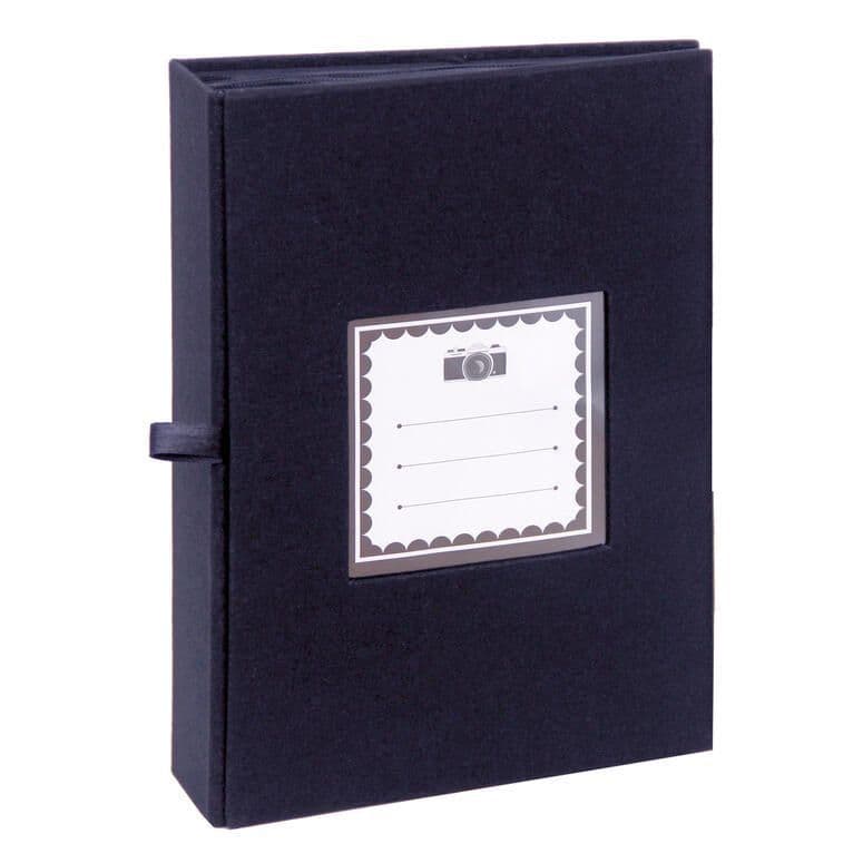 Album hojas negras con tapa de tela. para ensobrar 13x18 cm / 100F Azul