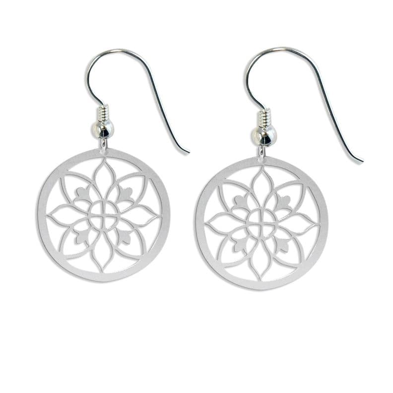 Aros Flor de Loto Colgante Plata Fina 925