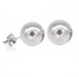 Pendientes Esferas plateadas de 5mm hipoalergenicos Plata