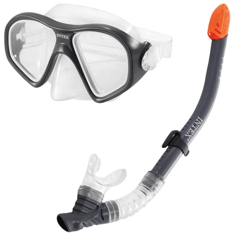 Set de Buceo Mascara Buceo + Tubo Snorkel Rider Negro
