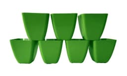 SET 7 MACETAS BIO CUADRADO VERDE 13,3X12,4