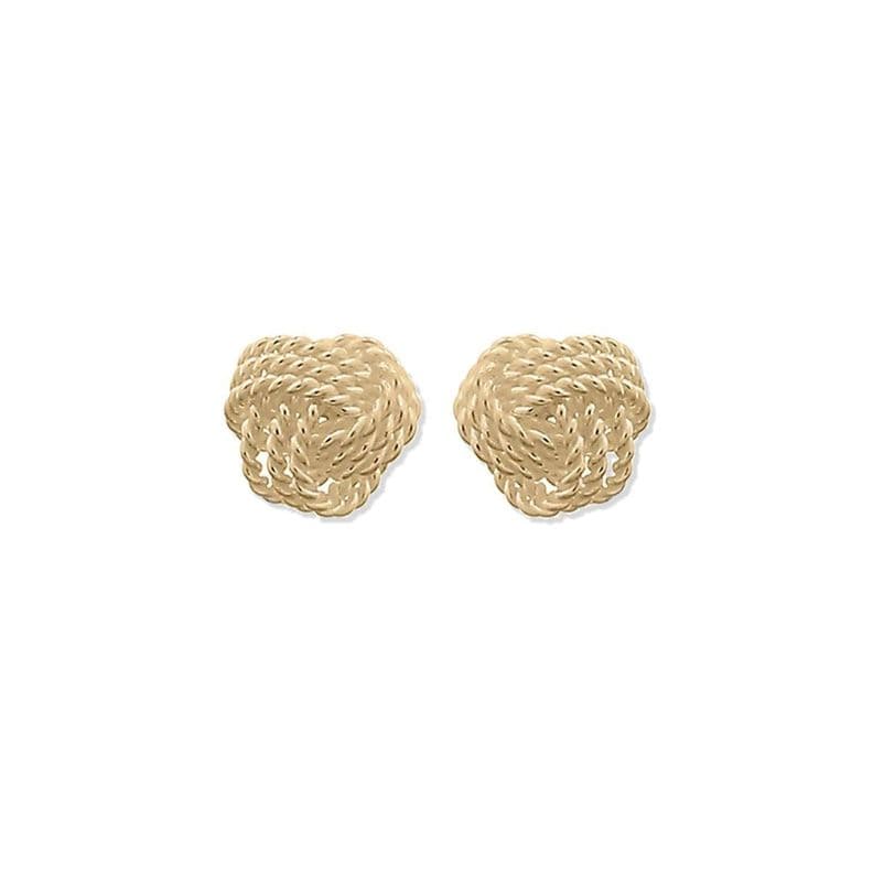 Aros Aritos Nudo Plata 925 Bano De Oro - Mabelita Dorado