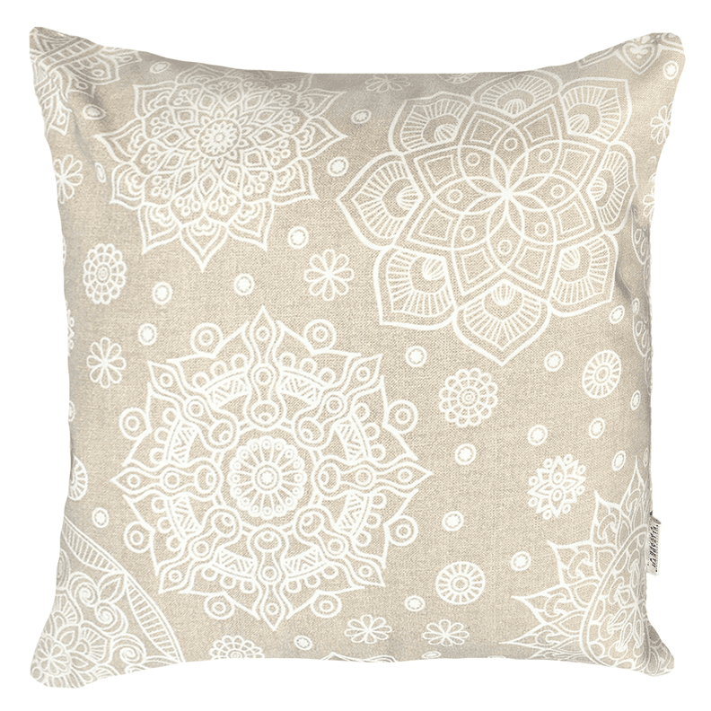 COJIN DECORATIVO DISENO MANDALAS CREMA 45X45 RELLENO Beige