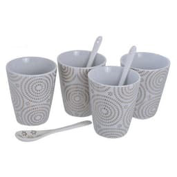 Juego de Tazas con Cucharas 8 Pzs Estrellas Gold Dorado