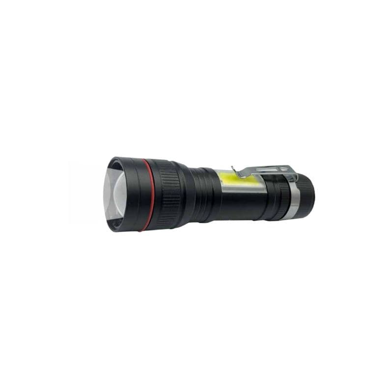 Linterna Led Aleacion De Aluminio Recargable Usb - PuntoStore Negro Metalico
