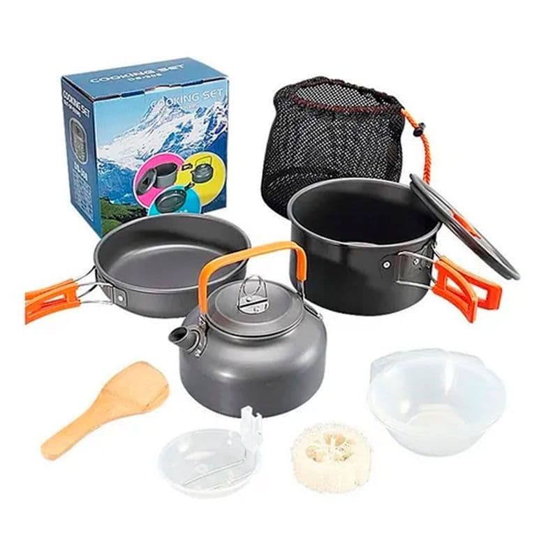 Set Ollas Outdoor Camping Cocinilla Utensilios Ds-308 Diseno 1