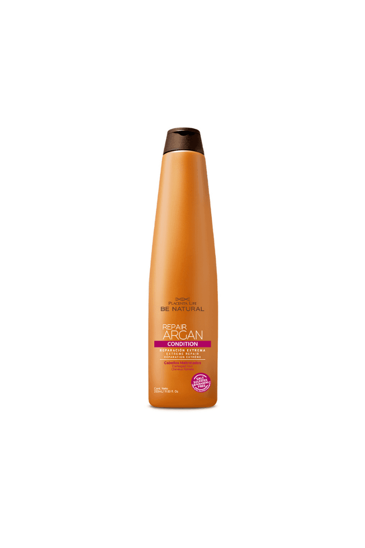 Acondicionador Repair Argan, para cebellos ,matratados, Be Natural 350ml Cafe Claro