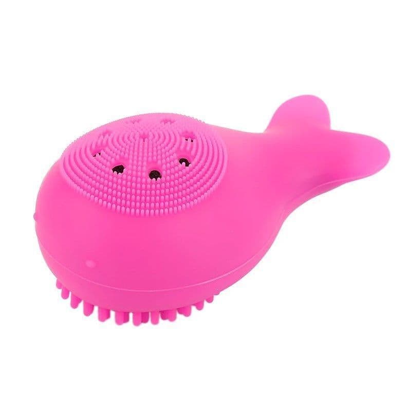 Cepillo De Limpieza Facial Ballena Exfoliante Silicona Rosado
