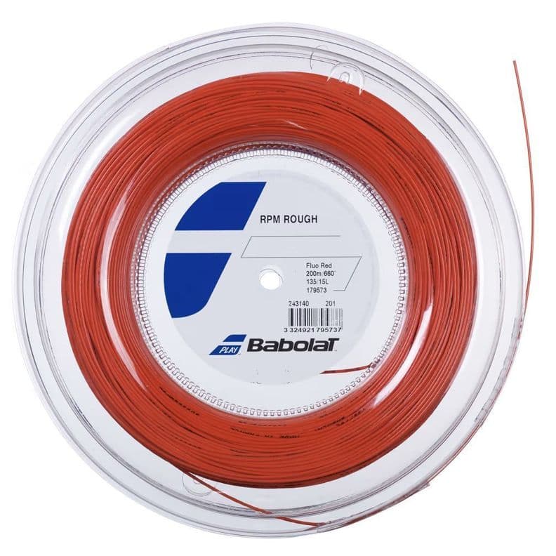 CUERDA DE TENIS BABOLAT RPM ROUGH FLUO 1.30X200MTS Rojo