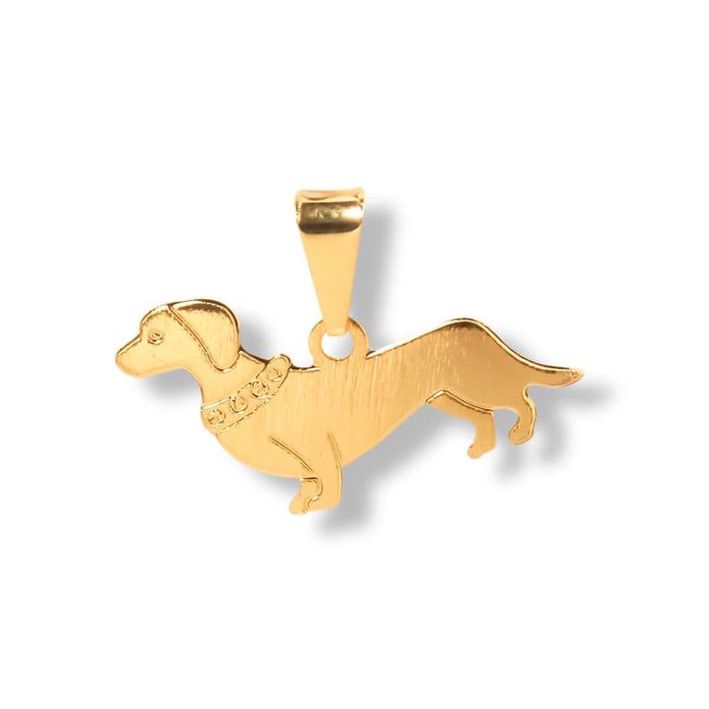 Colgante Perro Salchicha Enchapado Oro 18K Dorado