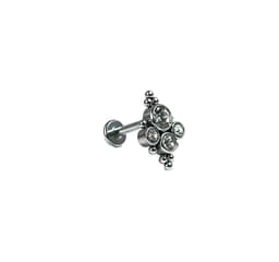Piercing Oreja Tragus Conch Labret Modelo Stella Hipoalergenico Unidad Plata