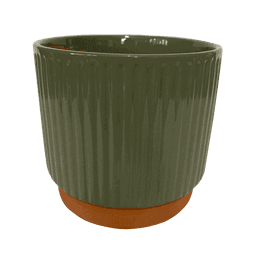 Macetero Enlozado Oliva 17x15 Decogreen Verde Olivo