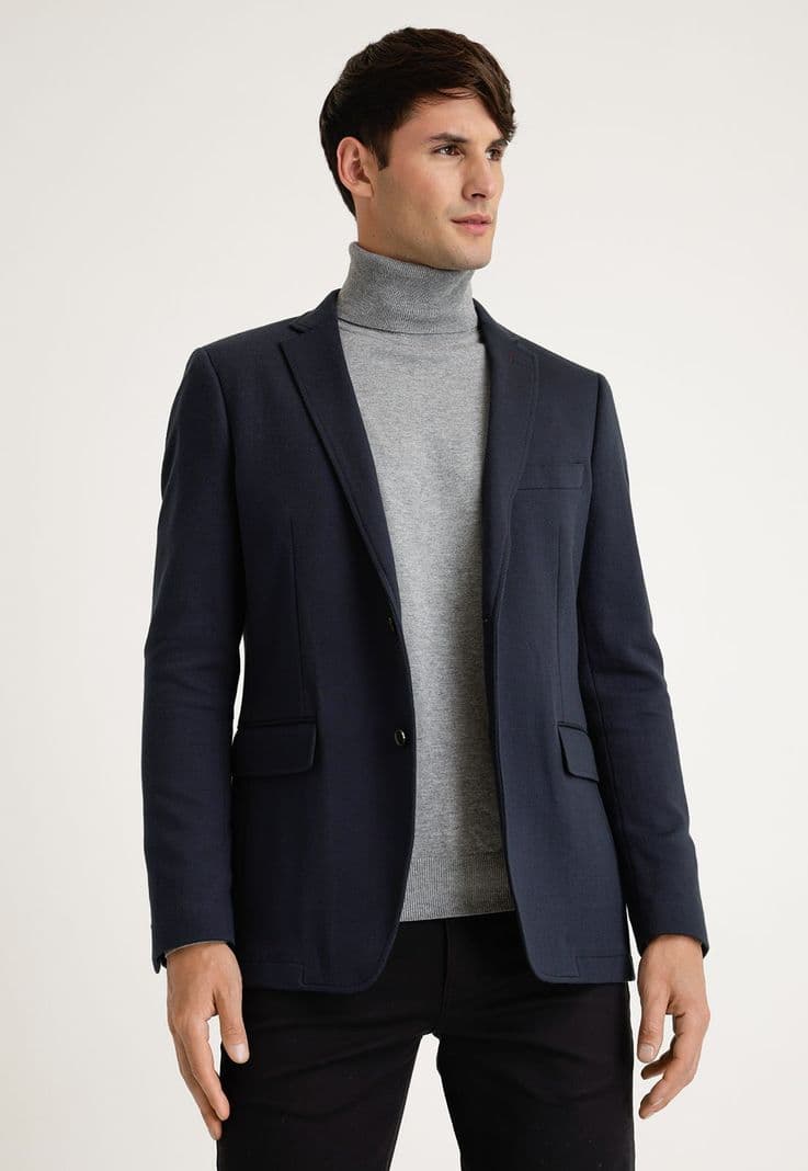 Chaqueta Casual Knit Navy Azul Marino 50