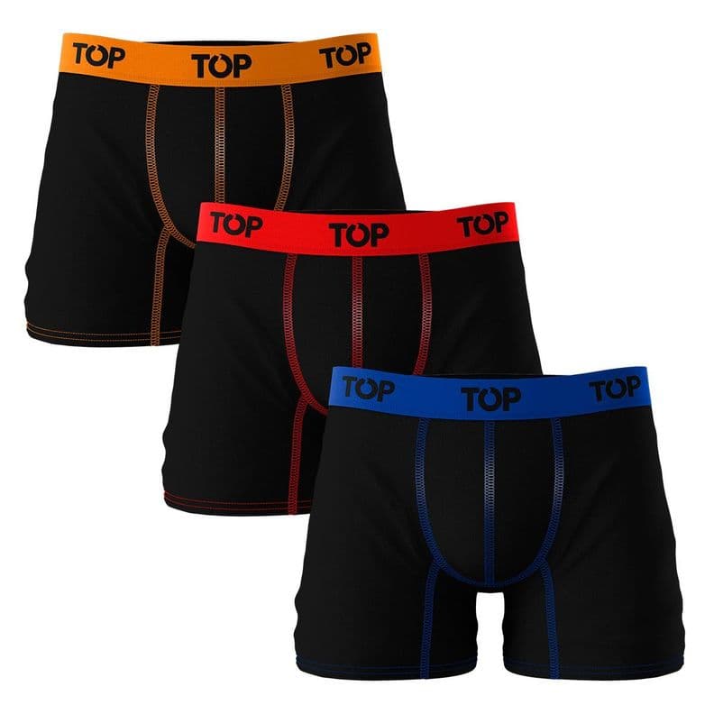 Boxer Medio Microfibra Pack 3 C11 Top Negro M