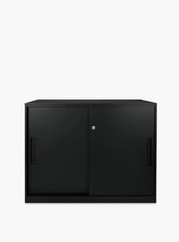 Gabinete Oficina Medio Metalico Con puertas Negro Gris