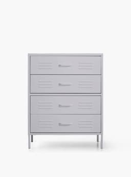 Comoda Austin Metal Plateado Metalico