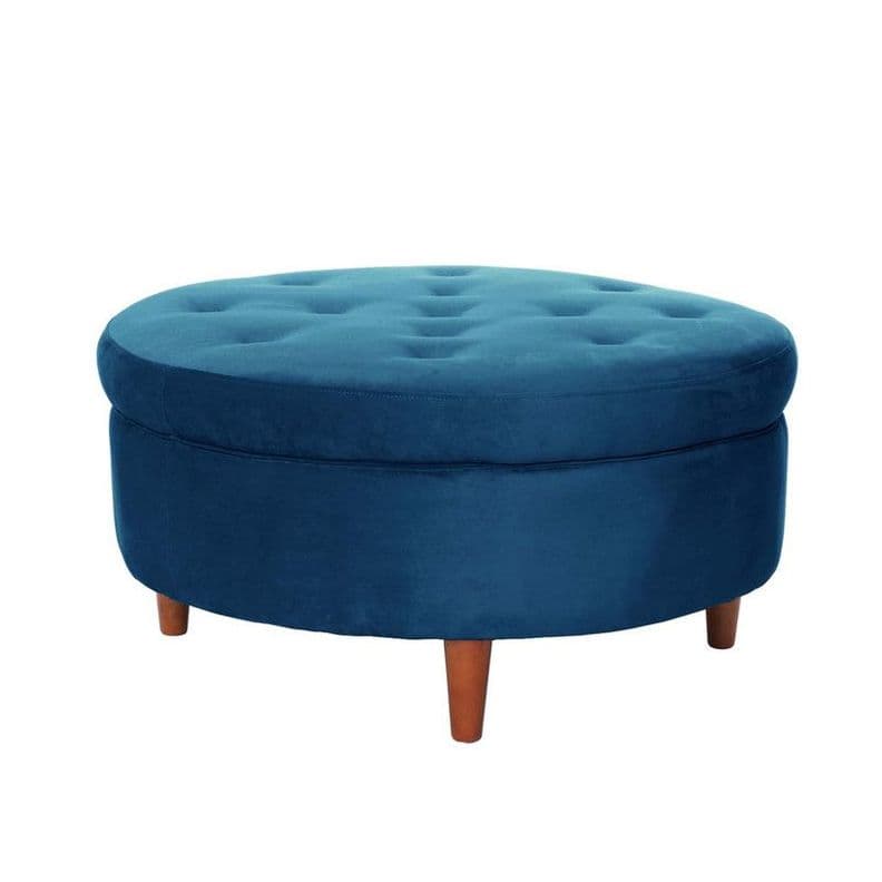 Pouf Paris Tela Velvet Azul Petroleo