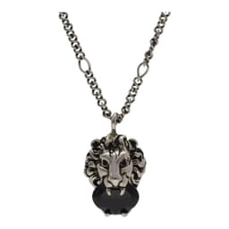 Collar Gucci Unisex Leon Plateado Cristal