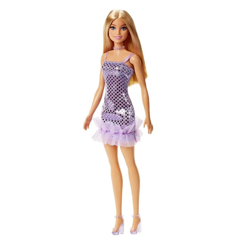 Juguete Figura Barbie Glitz Vestido Calipso Morado 30cm