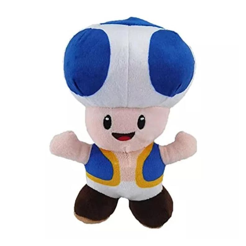 Juguete Pack 3 Peluches Honguito 20cm Mario Bros Infantil Azul